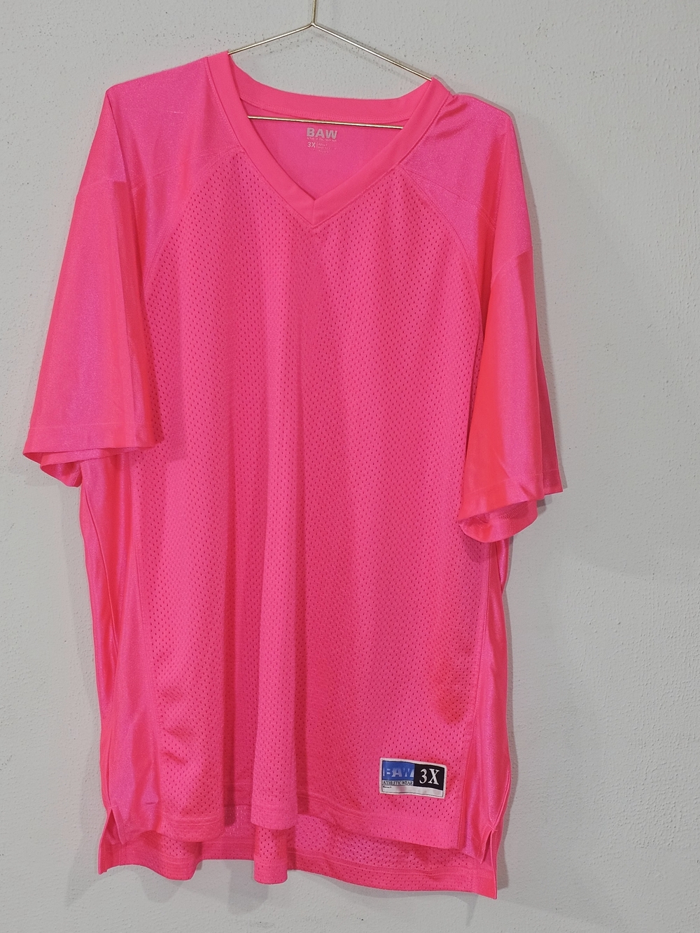 BAW Athletic Wear Football Jersey Pink Mesh Training Shirt Adult 3X Neon